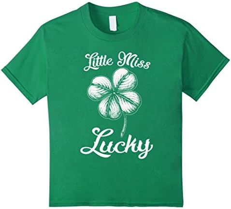 Kids Little Miss Lucky Irish T-shirt Green For Girls 6 Kelly Green