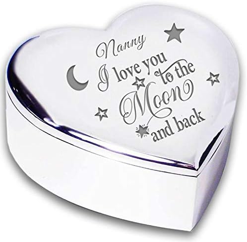 Chris Bag Of Goodies Nanny I Love You To The Moon And Back Trinket Box Presents Ideas for Her Birthday, Silver