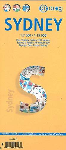 Laminated Sydney Map By Borch English Edition Borch Amazon Com Books