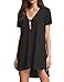 Haola Women's Short Sleeve Shift Dress Cross Front T Shirts Mini Dress