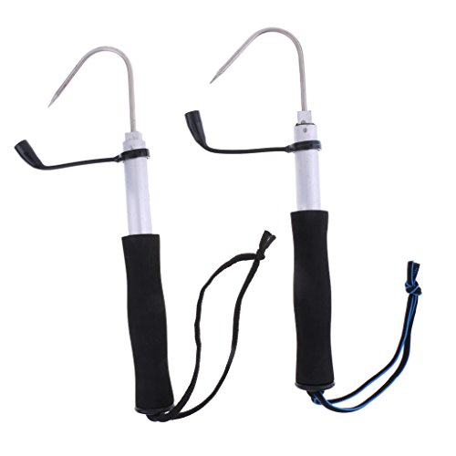Magideal Acier Inoxydable Télescopique Professionnelle Lance Crochet Gaffe De Pêche Antidérapante Et Poignée Eva