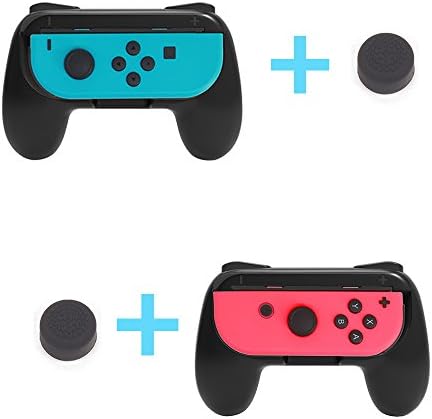 Nintendo Switch Joy-Con Grip Kits Handle Wear-resistant Joy-con Grips Handles for Nintendo Switch Free Two Black Thumb Cups (Black)