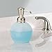 InterDesign York Glass Soap Dispenser Pump for Body Moisturizer, Liquid Hand Soap, Sanitizer or Aromatherapy Lotion - Frost/Brushed Nickel