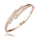 Women Fashion Jewelry Wholesale Fashion Women Girls Alloy Crystals Rose Gold Color Plated Bangle Bracelets