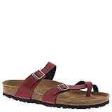 Birkenstock Women's Vegan Mayari Bordeaux Pull Up Birko-Flor Sandal 39 (US Women's 8-8.5)