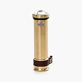 Barebones Mini Flashlight - Brass, Vintage-Style Rechargeable Flashlight with Adjustable Brightness, Magnetic Base, and Candle Flicker Mode – Compact Travel and Camping Light