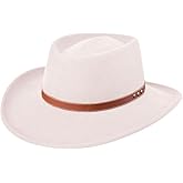 Bigalli Gambler Porkpie Hat Wool Felt Cowboy Fedora for Men Women Crushable Genuine Leather with Rivets | Outback