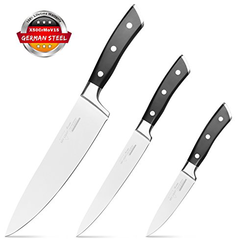Kitchen Knives Set Chef knives Set - Chef Knife Utility Knife Paring Knife German High Carbon Stainless Steel Floged Blade Ergonomic Handle Cooks Knives