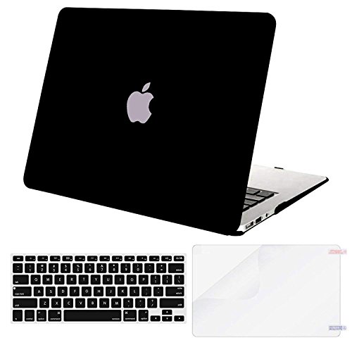 Mosiso Plastic Hard Shell Case with Keyboard Cover with Screen Protector for MacBook Air 11 Inch (Models: A1370 and A1465), Black