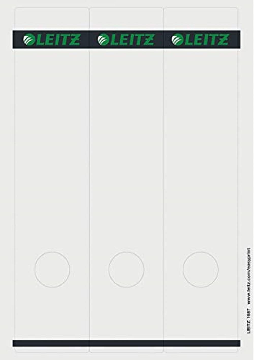 Leitz PC Printable Self Adhesive Spine Labels for Standard 80 mm Lever Arch Files, Wide and Long, 61.5 x 285 mm, Paper, 16870085 - Pack of 75 - Grey/light grey
