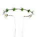Valdler Little Daisy Flower Headband Crown with Adjustable Ribbon for Wedding Festivals Ivory