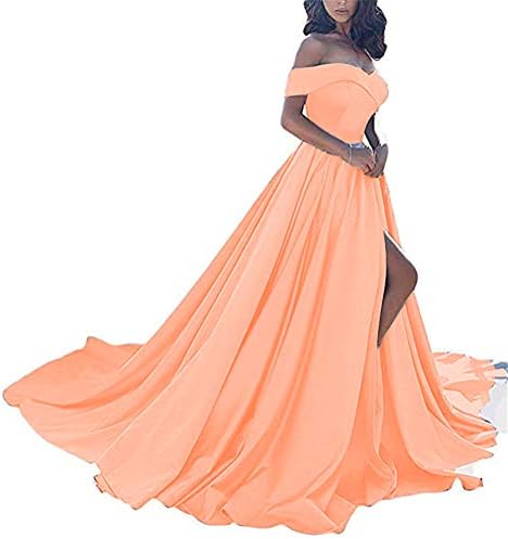 Prom Dresses Long Split Off Shoulder Ball Gowns for Women Formal Wedding Evening Dress