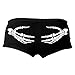 Hot Leathers Skeleton Hands Ladies Boy Shorts (Black, X-Large)