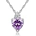 Godyce Heart Amethyst Pendant Necklace Women Girl Purple Crystal 18k Gold Plated Jewelry