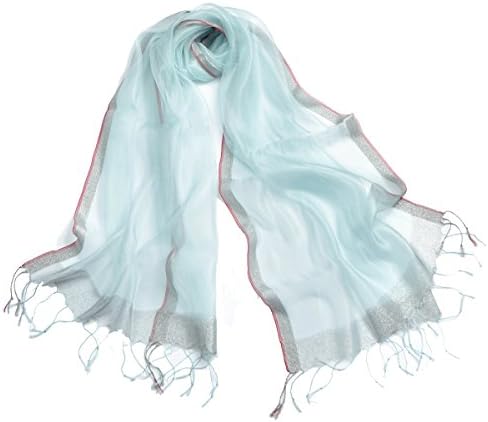 Retro Design Woman's Summer Fringed Chiffon Scarves Thin Beach Towel (Blue)