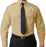 First Class 100% Polyester Long Sleeve Men's Uniform Shirt Tan