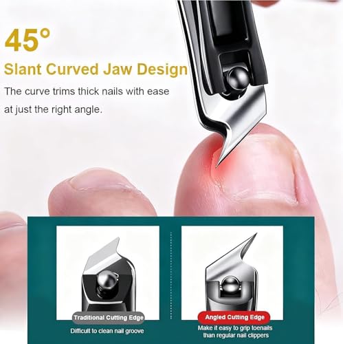 Electric Nail Clipper Set, Includes a 3 in 1 Automatic Nail Clipper + an Angled Nail Clipper for Babies, Children, Adults and Elderly, Ideal for All Nail Care Needs, White