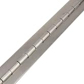 Heavy Duty Steel Continuous Hinge - 0.090 Inch Thickness, 0.250 Inch Pin Thickness, 2 Inch Open Width, 72 Inch Length