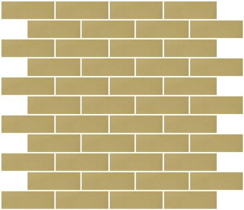 Susan Jablon Mosaics - 1x3 Inch Gold Mirror Glass Subway Tile Reset in Running-Brick Layout
