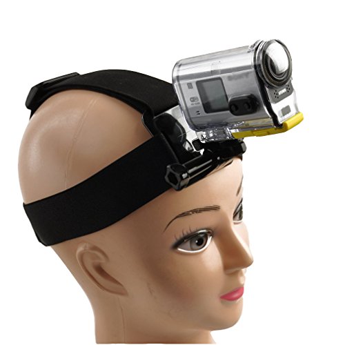 prost Â® Elastic Mount Extendable Head Belt flexible Strap Band + Adapter for SONY Action Cam HDR-AS200V AS100V AS30V AS20V AZ1 FDR-X1000VR