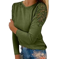 iPOGP Women's Round Neck Solid Color Hollow