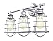 Design House 519728 Ajax Industrial Modern 3-Light Indoor Bathroom Vanity Light with Metal Wire Cage Over the Mirror, Galvanized Steel