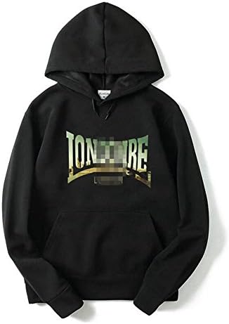 AchimeDES Men's Hip Hop Hipster Fashion Pullover Lightweight Sweatshirt Hoodie With Printed Letter (XL, Black)