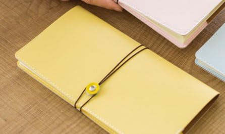 To Do List Planner Portable Travel Notebook With Simple Leather Design 8.7 X 4.5 Inch - Yellow