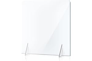 YUESUO, No Cutout Sneeze Guard Panel for Counter and Desk, Portable Clear Acrylic Shield No Opening, Protective Plexiglass Shield Without Opening for Office, School, and Retail Store (16"W x 16"H)
