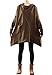 Mordenmiss Women's Pile Collar Sweatshirt Twill Asymmetry Baggy Midi Dress Pullover L Army Green