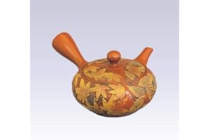Tokyo Matcha Selection - Tokoname Kyusu teapot - TAKEHARU - Autumn Leaves - 240cc/ml - Obi ami steel net [Standard ship by SA