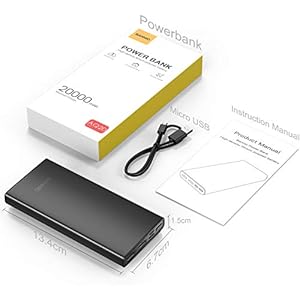 BANNIO Powerbank 10000mAh,Caricabatterie Portatile con 2 Ingressi e 2 Uscite,Ultra Compatta Batteria Esterna Power Bank… - immagine 8