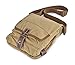 Gootium Cotton Canvas Cross Body Small Messenger Bag Shoulder Handbag, Khaki