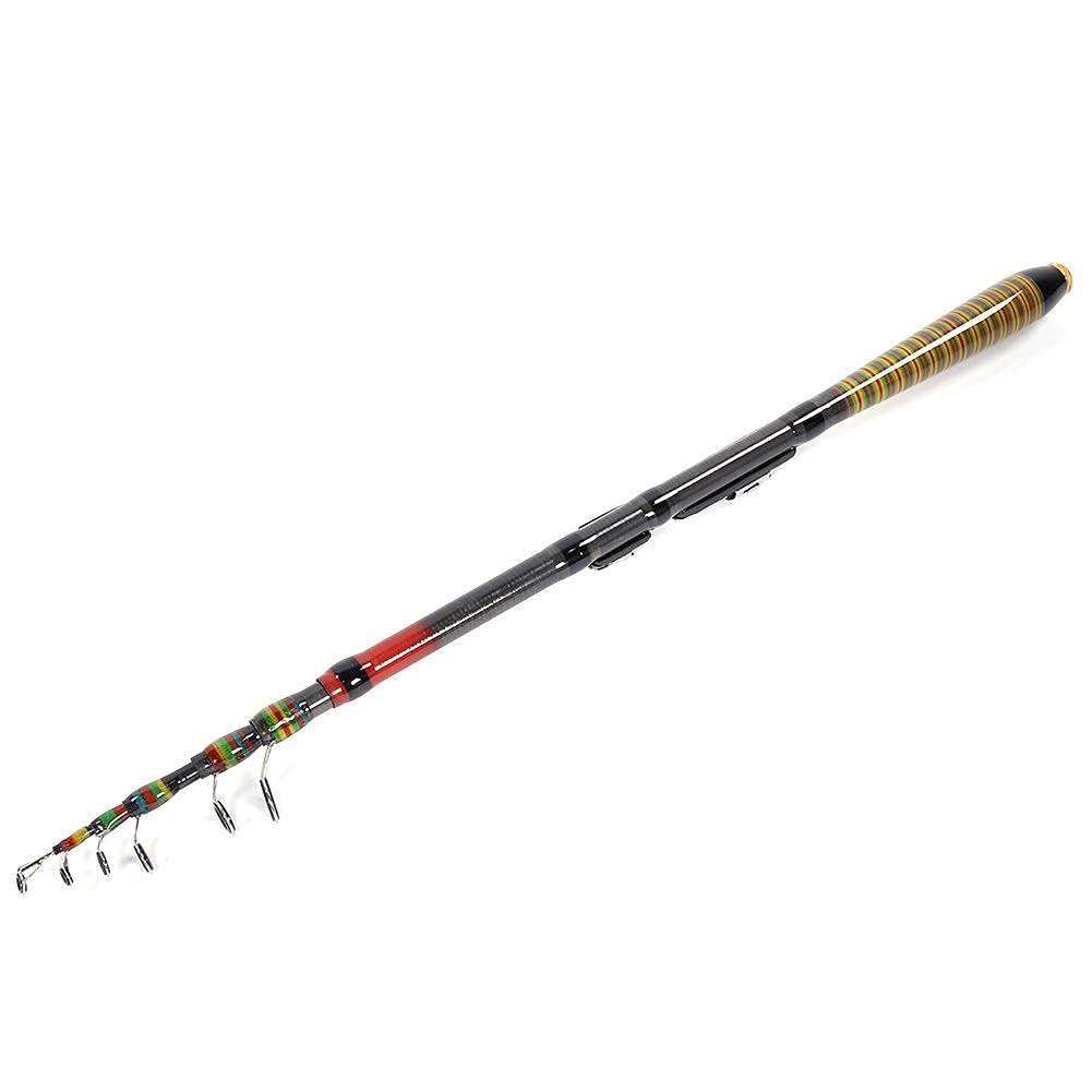 Alomejor Fishing Rod Carbon Super Light Portable Fishing Pole Retractable Ice Fishing Rod 1.2m/ 1.5m/ 2.1m/2.4m(210cm)