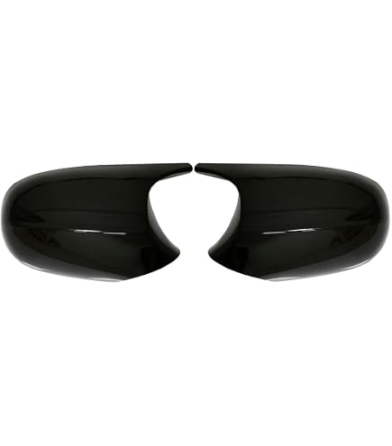X AUTOHAUX Gloss Black Mirror Cover Caps For BMW 3 Series - Replacement Pair For Driver & Passenger Side (1999-2005)