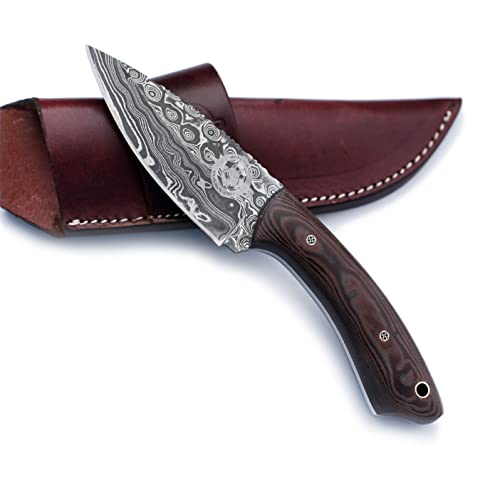 WolfKlinge Handmade Damascus Steel Hunter Knife for Hunting, Survival