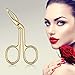 Hicarer 3 Pcs Eyebrow Tweezers Scissor for Women Facial Hair Handle Straight Tip Scissor Shaped Eyebrows Tweezers for Hair Plucker Remover Eyebrows Care Wig Plucking for Women Men(Gold Plated)