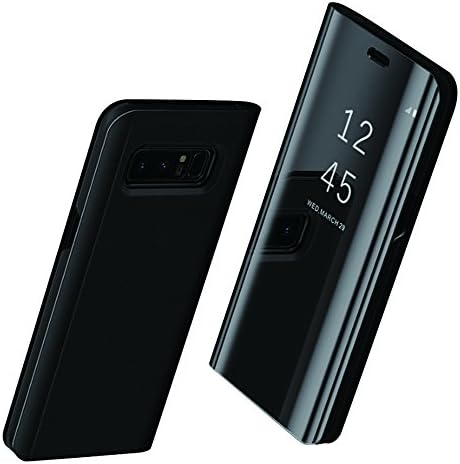 Gliterstar for Samsung Galaxy Note 8 S-View Flip Cover with Kickstand Full Protector Case (Samsung Galaxy Note 8, Black)