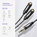 UGREEN Headphone Splitter 3.5mm Nylon Braided Audio Splitter Extension Cable Male to 2 Port 3.5mm Female Compatible with iPhone 11 Pro Max iPad PC Tablets MP3 Players