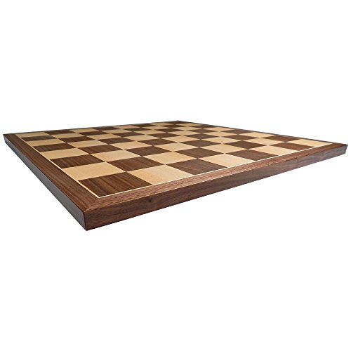 Apollo Tournament Chess Board with Inlaid Walnut and Maple Wood - Board Only - 20 Inch - Thumbnail 3