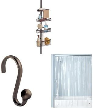 Bronze T Bar Hooks Interdesign Shower Set S 12 Tension Curtain