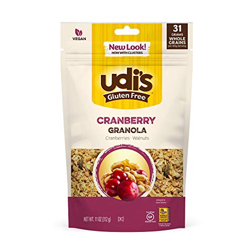 Udi's Gluten Free Cranberry Granola, Dairy Free and Egg Free, 12 Ounce (Packaging May Vary)s