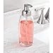 mDesign Refillable Glass Foaming Hand Soap Dispenser - Foam Soap Pump Bottle Container for Bathroom Counter Top - Decorative Foam Soap Dispenser - Malloy Collection - Clear/Brushed Chrome
