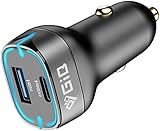 USB C Car Charger Adapter,Giq,52.5W Dual Port Fast