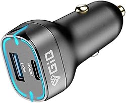 USB C Car Charger Adapter,Giq,52.5W Dual Port Fast