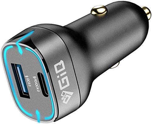 USB C Car Charger Adapter,Giq,52.5W Dual Port Fast USB Car Charger with Power Delivery&Quick Charger 3.0 Compatible for iPhone14/13/Pro Max/XS/XR/X,Galaxy,LG,iPad Pro/MacBook Pro