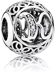 Angelbeads Alphabet Beads K Clear CZ Charm Fit Pandora Bracelet 925 Sterling Silver Charm