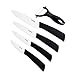 MOKOQI Professional 7 Piece Ceramic Kitchen Knife Cutlery and Peeler Set - Includes 6