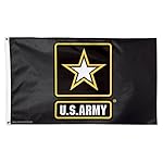 US Army Flag 3x5 Black Star Logo Reinforced Flyend Grommets