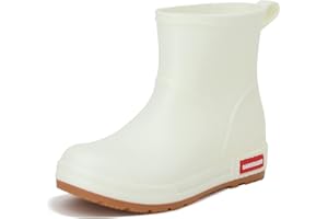 YUHITYGZGS Short Rain Boots for Women and Men, Lightweight Waterproof Garden Boots, Anti-Slip Chelsea Womens Rain Boots, Stylish Mid Heel rubber Ankle Booties with Comfy Insoles for Outdoor